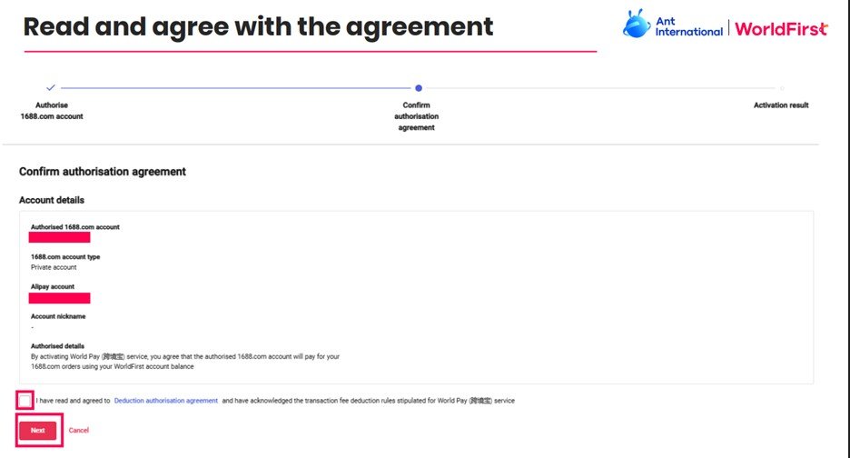 CONCORDE COM OS TERMOS WORLDFIRST